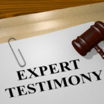 Expert testimony case form with gavel on top